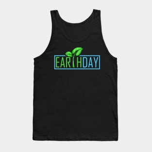 The Letter T Is Growing Leaves On This Logo For Earth Day Tank Top